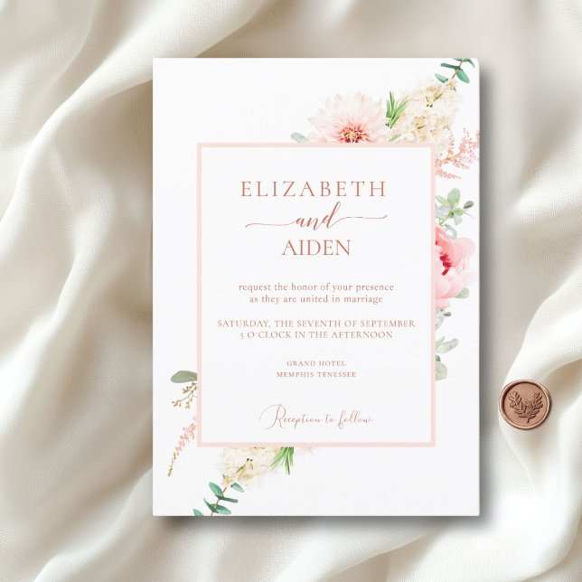 Invitation Plongeon de Watercolour (Watercolor Botanical Spring Invitation)