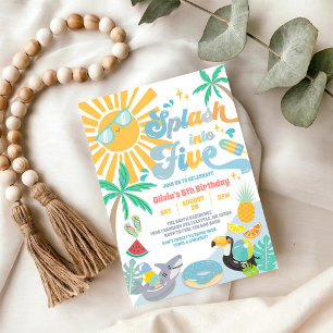 Invitation Plongez dans la fête d'anniversaire de cinq étés 5