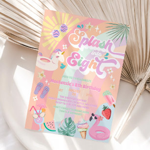 Invitation Plongez dans le soleil arc-en-ciel d'été pour huit