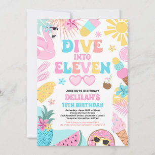 Invitation Plongez dans onze ans de plage tropicale Anniversa