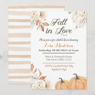 Invitation Pluie d'Automne Citrouille Tomber Amoureux Shower 