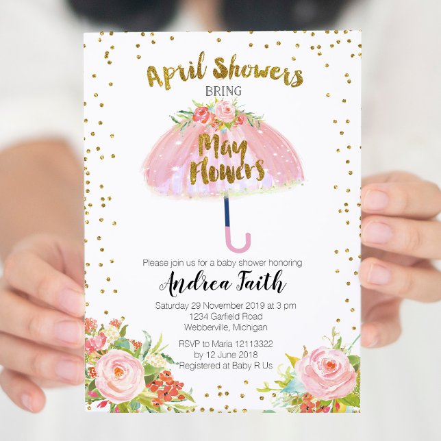 Invitation Pluie d'Avril Fleurs de Mai (Créateur téléchargé)