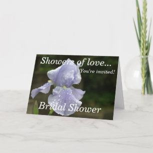 Invitation Pluie de gouttes de pluie Iris Bleu de mariage flo