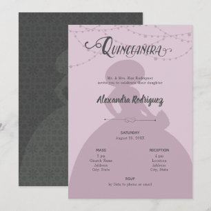Invitation Plum de sucre et acier Charro Silhouette Quinceane
