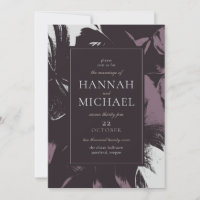 Plum Eggplant Abstrait noir Mariage floral
