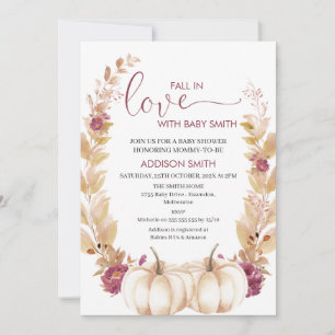 Invitation Plum Gold Citrouille tombe dans le Baby shower d'a