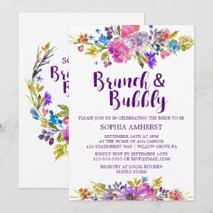 Invitation Plum Purple Brunch et Bubbly Fête des mariées Invi