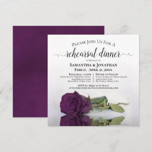 Invitation Plum Purple Rose Soir de répétition de mariage élé