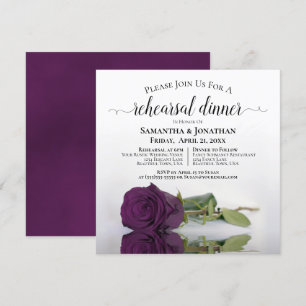 Invitation Plum Purple Rose Soir de répétition de mariage élé