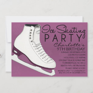 Invitation Plum Purple Skate Mates Patinage sur glace Anniver