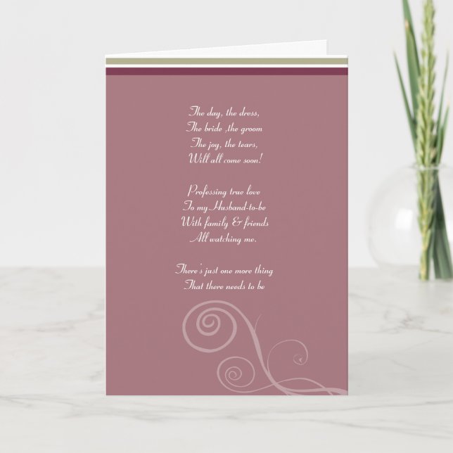 Invitation Plum rayé Be my bridemaid card (Devant)