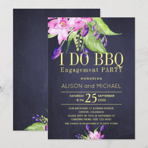 Invitation Plum rose pâle marine fiançailles i do bbq parti