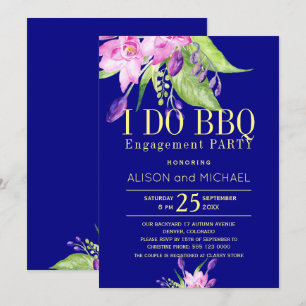 Invitation Plum rose pâle marine fiançailles i do bbq parti