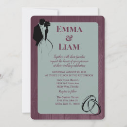 Invitation Plum Sage Rustique Multi-Couleur Mariage