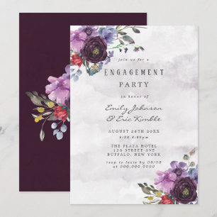 Invitation Plum Violet Chic Peony Party