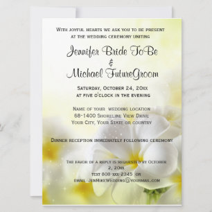 Invitation Plumeria blanche hawaïenne Mariage et réception