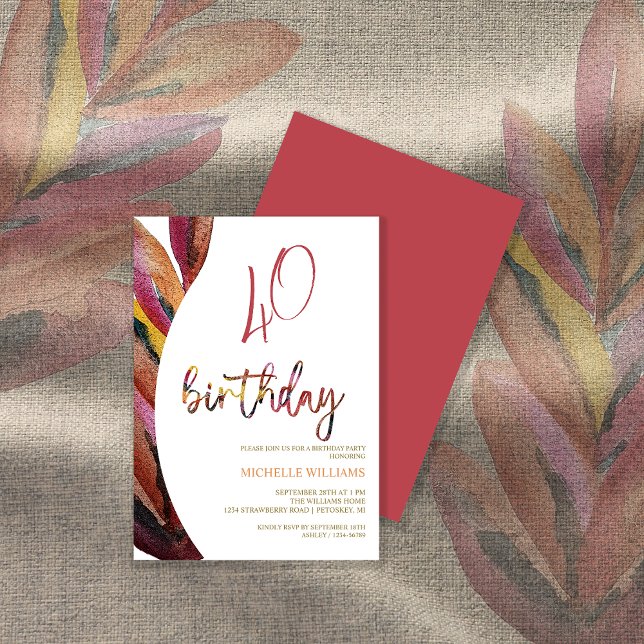 Invitation Plumes artistiques Aquarelle florale Art (Créateur téléchargé)