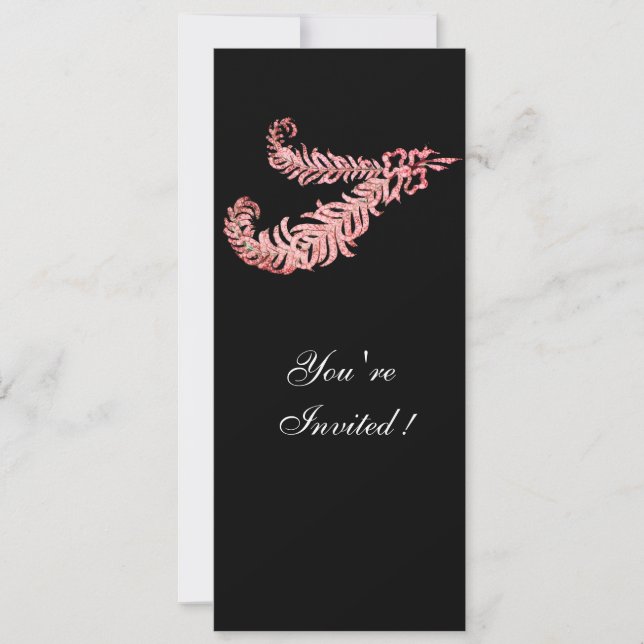 Invitation PLUMES DE DIAMANT, rose (Devant)