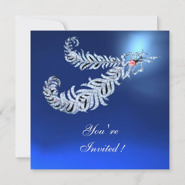 Invitation PLUMES DE DIAMANT , Saphir Bleu (Devant)