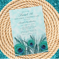 Plumes de paon bleu sarcelle scintillantes Sweet 1
