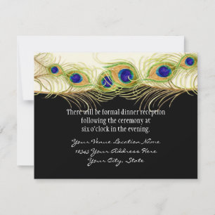 Invitation Plumes de Peacock de Swirl moderne Monogramme Mono