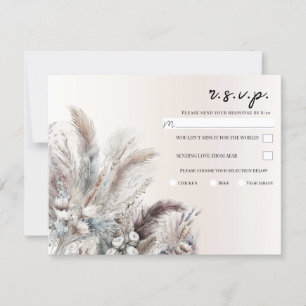 Invitation Plumes florales de la terre de Bohême Mariage RSVP