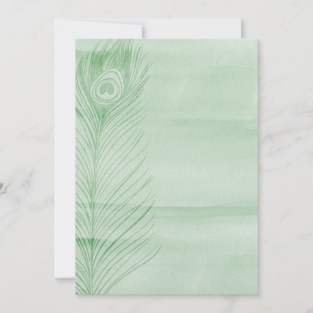 Invitation Plumes Peacock Mint (Devant)