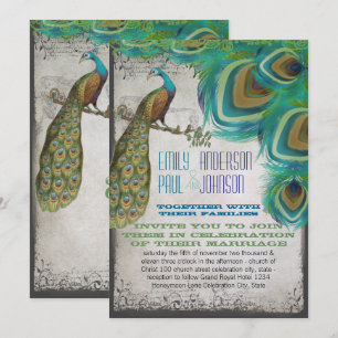 Invitation Plumes Vintages de luxe rustique