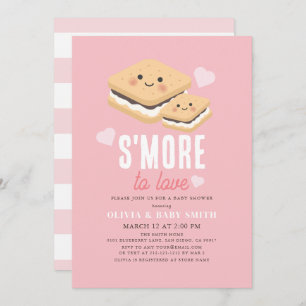 Invitation Plus à aimer Kawaii Baby shower fille rose