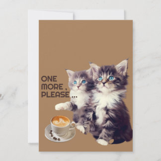 Invitation Plus de café pour les chats.