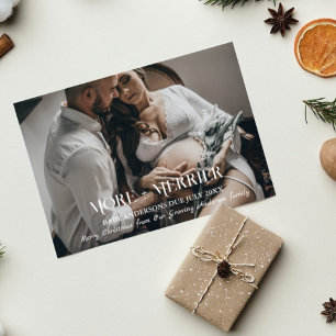 Invitation Plus + Merrier Noël Grossesse Photo vacances