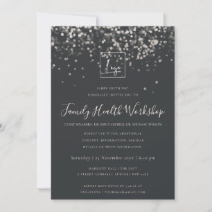INVITATION PLUSH SILVER FOIL TEXTURE VOTRE ÉVÉNEMENT D'ATELIE