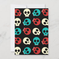 Plusieurs Skuls Dans Des Couleurs Rétro Vintages