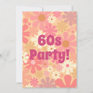 Invitation Plutôt rose Floral Retro 60s