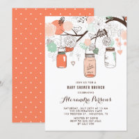 Poche & Mint Mason Jarres Baby shower Floral Brunc