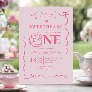 Invitation Poche rose dessinée à la main Petite amoureuse Tur