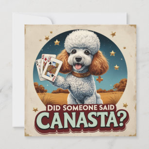 Invitation Poddle aime le jeu de canasta