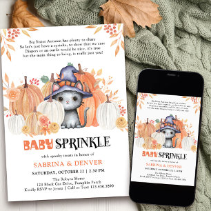 Invitation Poème de Baby Sprinkle Chat dans un Chapeau de Sor