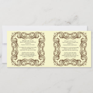 Invitation Poème de livre pour bébés Vintage Frame