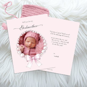 Invitation Poème de proposition de marraine Coquette Photo