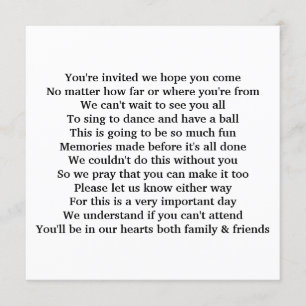 Invitation Poème d'invitation