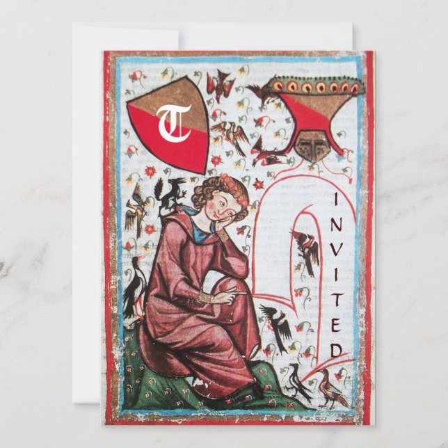 INVITATION POÈTE DANS LE JARDIN DES OISEAUX MONOGRAMME (Devant)