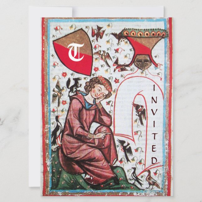 INVITATION POÈTE DANS LE JARDIN DES OISEAUX MONOGRAMME (Devant)