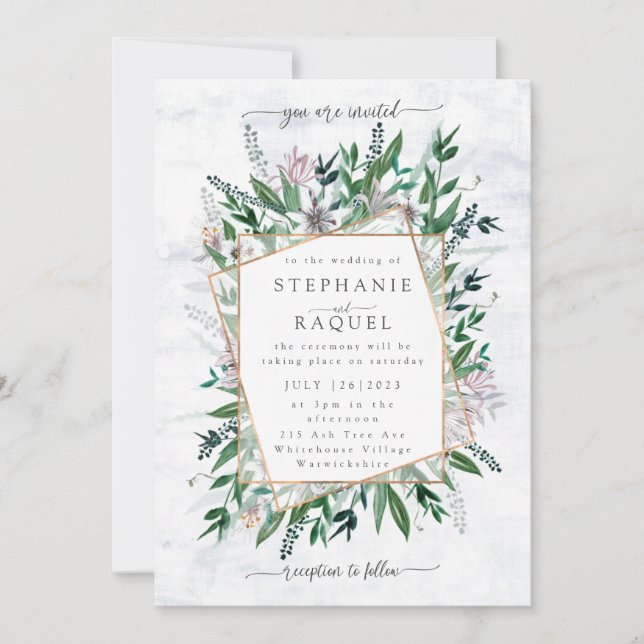 Invitation Poètes Jardin Fleur sauvage aquarelle florale bouq (Devant)