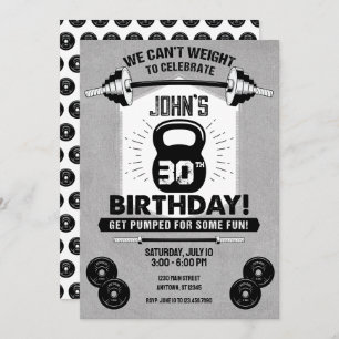 Invitation Poids Exercice Fitness Crossfit 30e anniversaire