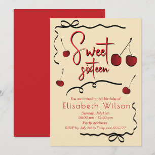Invitation Poignées à la main whimsy joueuse cerise doux 16