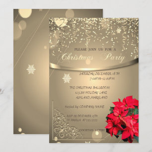Invitation Poinsettia, Compagnie Confetti Fête de Noël