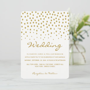 Invitation Point Polka Or - Blanc & Or - Mariage