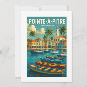 Invitation Pointe-à-Pitre - Vintage map Guadelou