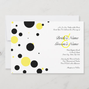 Invitation Pointe Polka noir et jaune
